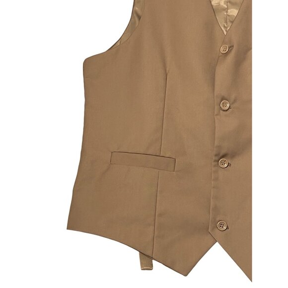 Wehilion Men's  Size M Champagne Formal Jacket Vest 4 Button Front - Picture 5 of 13